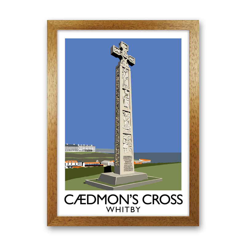 Caedmon's Cross Whitby Framed Digital Art Print by Richard O'Neill Oak Grain