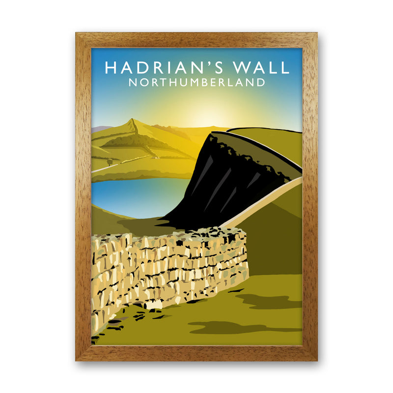 Hadrian's Wall Northumberland Framed Art Print by Richard O'Neill Oak Grain