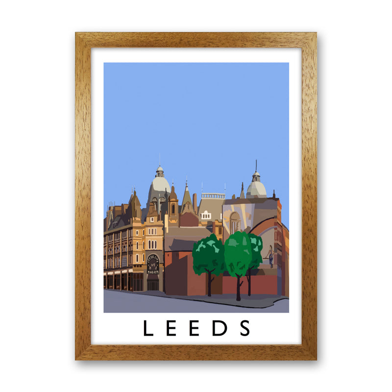 Leeds by Richard O'Neill Yorkshire Art Print, Vintage Travel Poster Oak Grain