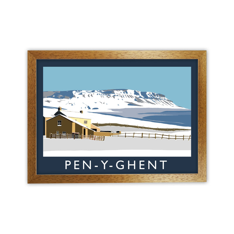 Pen-Y-Ghent by Richard O'Neill Yorkshire Art Print, Vintage Travel Poster Oak Grain