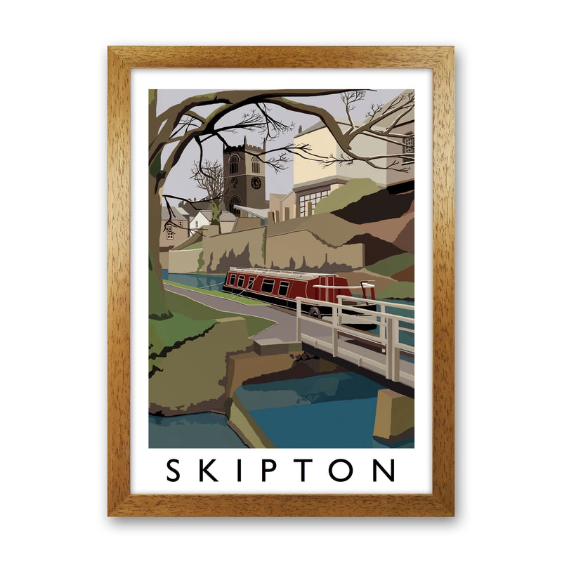 Skipton by Richard O'Neill Yorkshire Art Print, Vintage Travel Poster Oak Grain