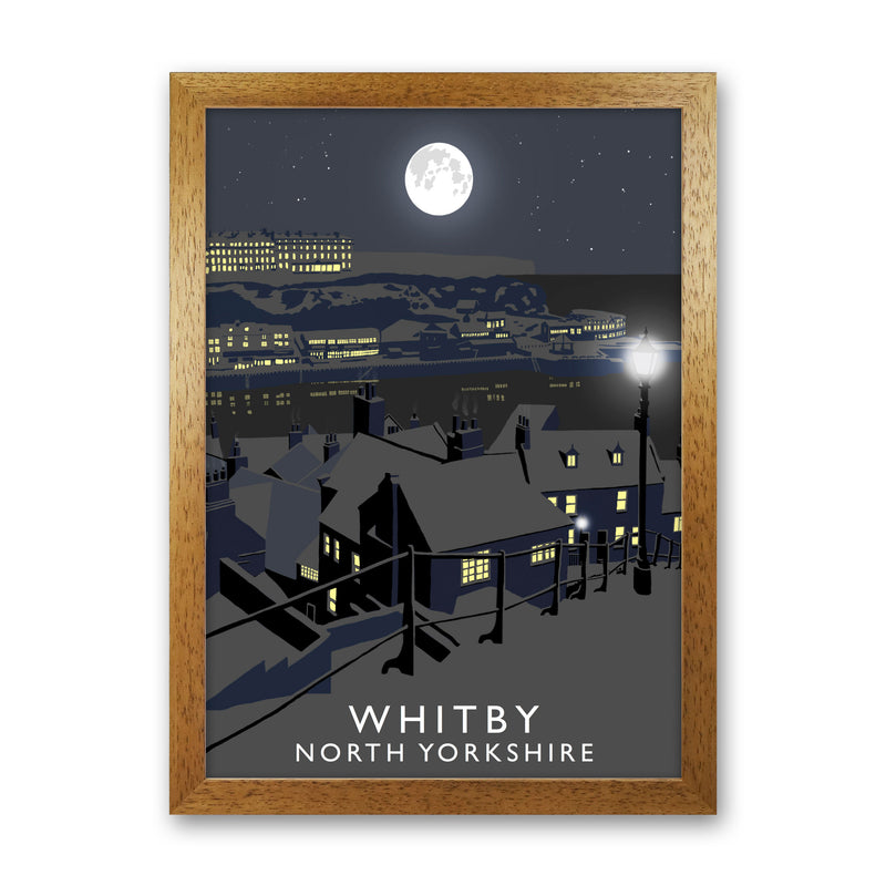 Whitby by Richard O'Neill Yorkshire Art Print, Vintage Travel Poster Oak Grain