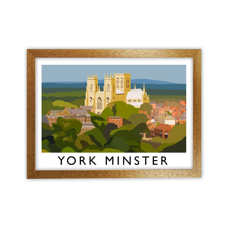 York Minster by Richard O'Neill Yorkshire Art Print, Vintage Travel Poster Oak Grain