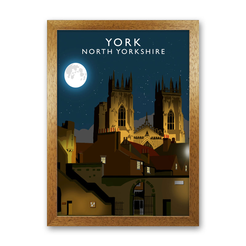 York by Richard O'Neill Yorkshire Art Print, Vintage Travel Poster Oak Grain