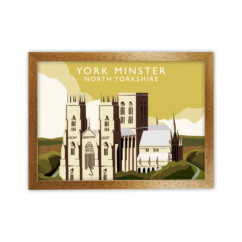 York Minster by Richard O'Neill Yorkshire Art Print, Vintage Travel Poster Oak Grain