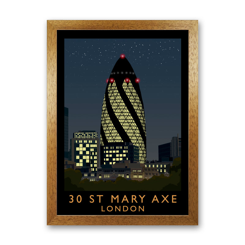 30 St Mary Axe London Travel Art Print by Richard O'Neill Oak Grain