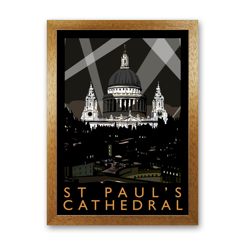 St Paul's Cathedral London Framed Digital Art Print by Richard O'Neill, Wooden Framed Wall Art Oak Grain