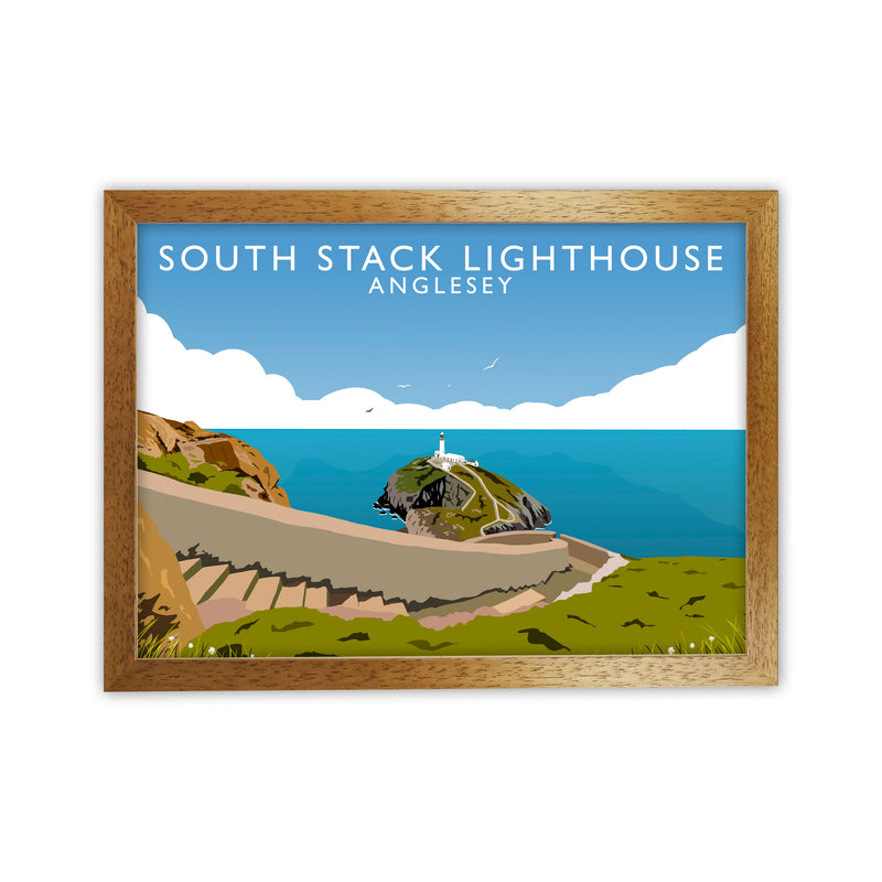 South Stack Lighthouse Anglesey Art Print by Richard O'Neill Oak Grain