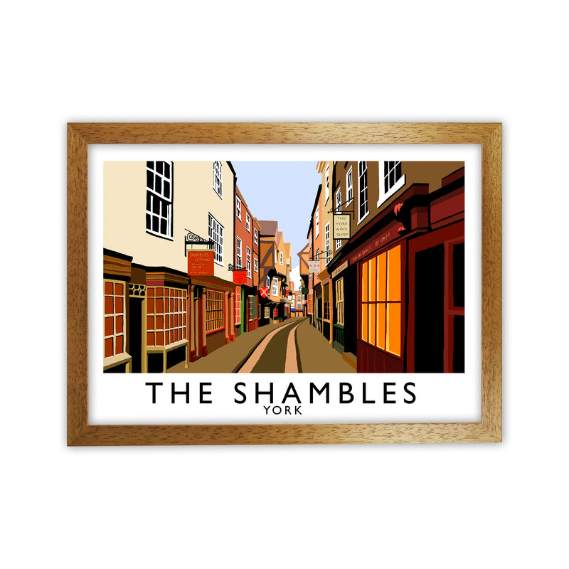 The Shambles by Richard O'Neill Yorkshire Art Print, Vintage Travel Poster Oak Grain