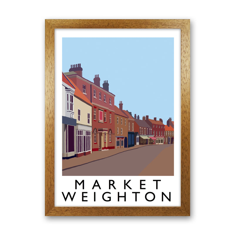 Market Weighton by Richard O'Neill Yorkshire Art Print, Vintage Travel Poster Oak Grain