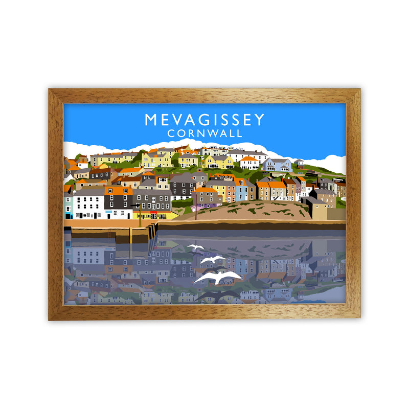 Mevagissey Cornwall Framed Digital Art Print by Richard O'Neill Oak Grain