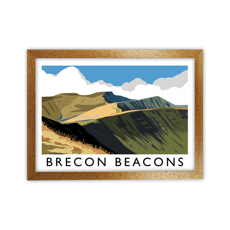 Brecon Beacons Framed Digital Art Print by Richard O'Neill Oak Grain