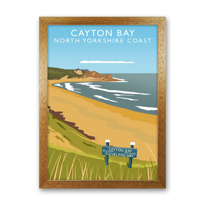 Cayton Bay North Yorkshire Coast Framed Digital Art Print by Richard O'Neill Oak Grain