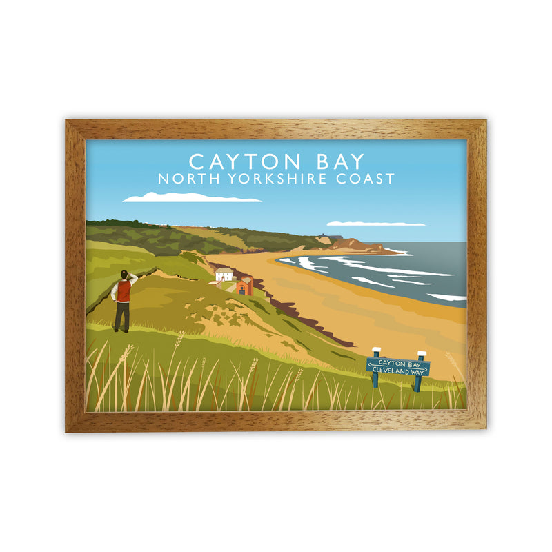 Cayton Bay North Yorkshire Coast Framed Digital Art Print by Richard O'Neill Oak Grain