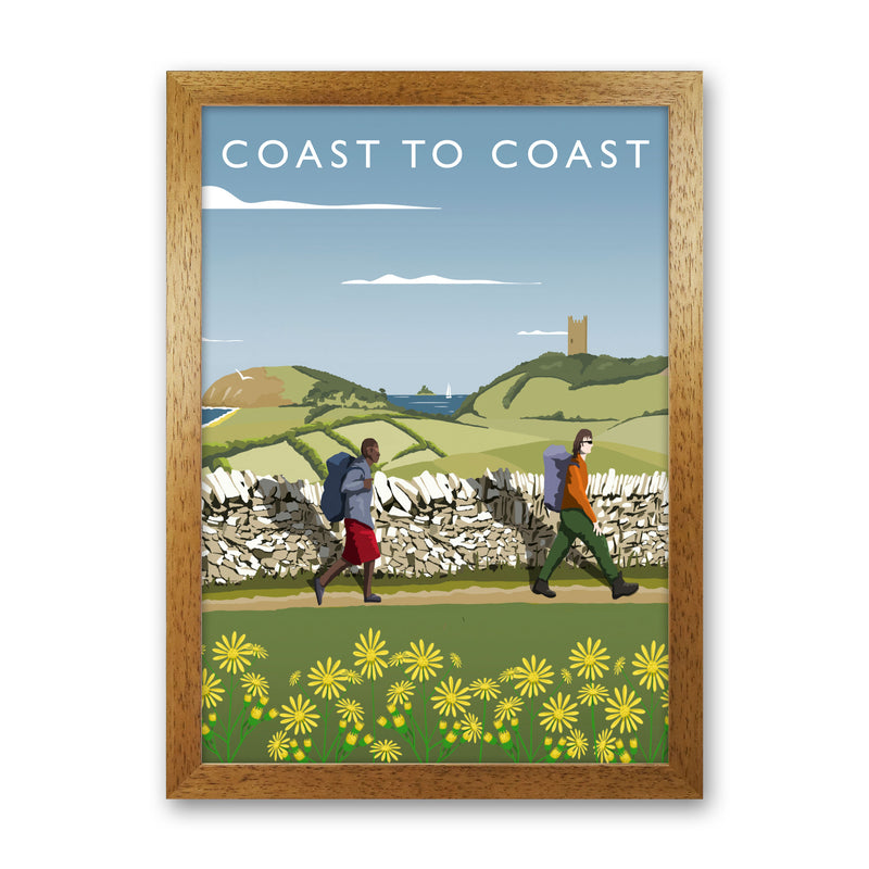 Coast To Coast (Portrait) by Richard O'Neill Yorkshire Art Print, Travel Poster Oak Grain