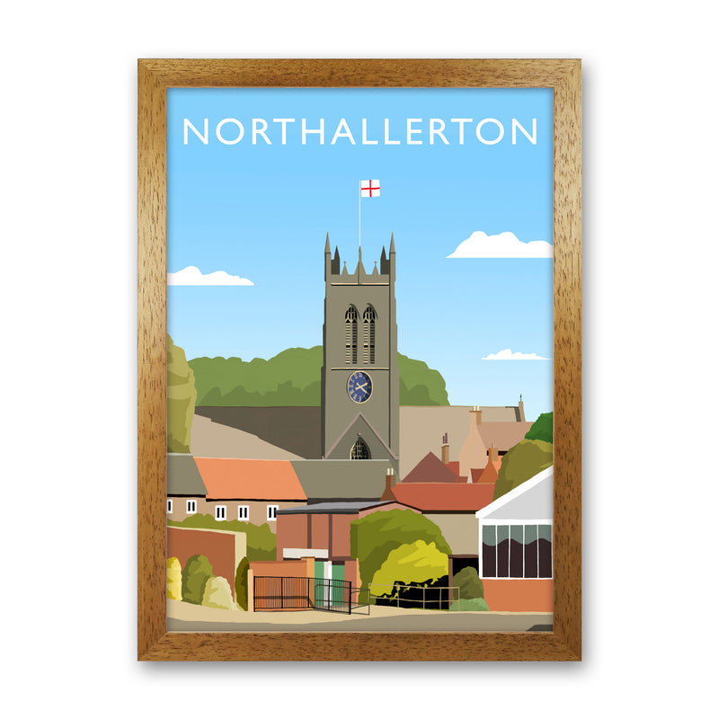 Northallerton (Portrait) by Richard O'Neill Yorkshire Art Print, Travel Poster Oak Grain