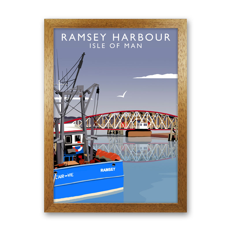 Ramsley Harbour Isle of Man Art Print by Richard O'Neill Oak Grain