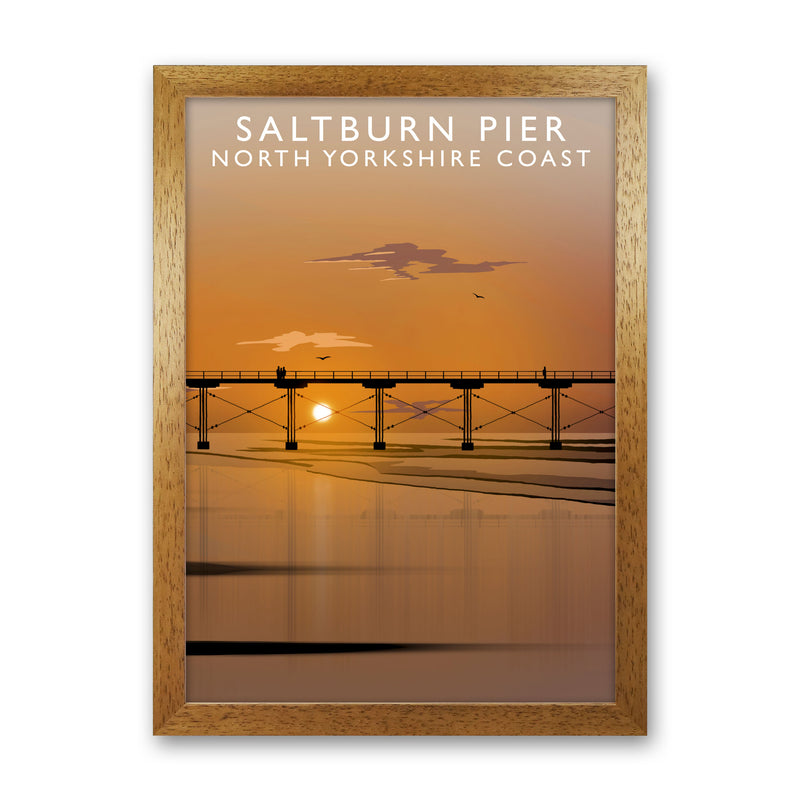 Saltburn Pier (Portrait) by Richard O'Neill Yorkshire Art Print, Travel Poster Oak Grain
