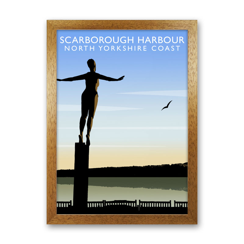 Scarborough Harbour (Portrait) by Richard O'Neill Yorkshire Art Print Oak Grain