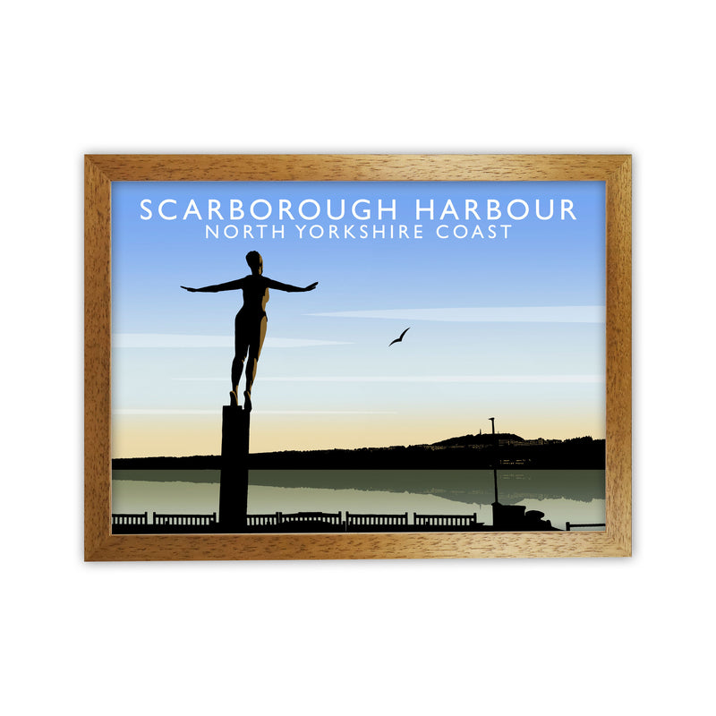 Scarborough Harbour (Landscape) by Richard O'Neill Yorkshire Art Print Oak Grain