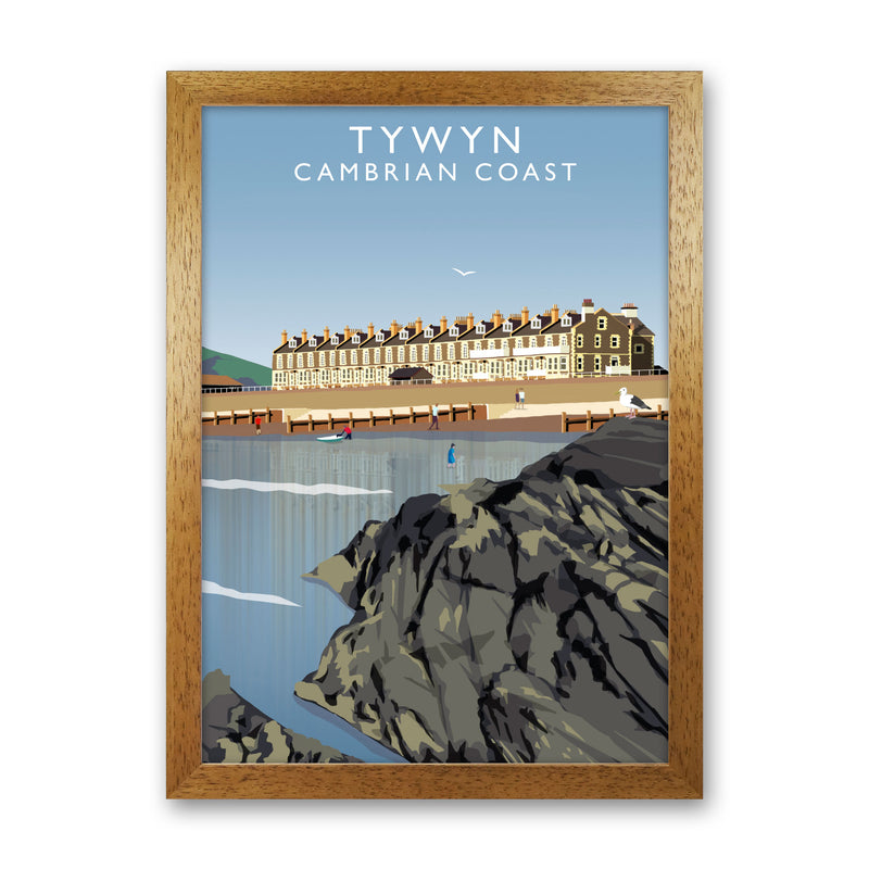 Tywyn Cambrian Coast Framed Digital Art Print by Richard O'Neill Oak Grain