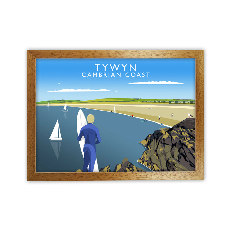 Tywyn Cambrian Coast Art Print by Richard O'Neill Oak Grain