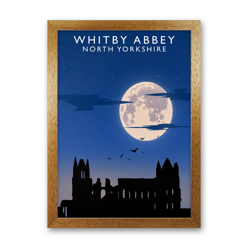 Whitby Abbey (Night) (Portrait) by Richard O'Neill Yorkshire Art Print Oak Grain