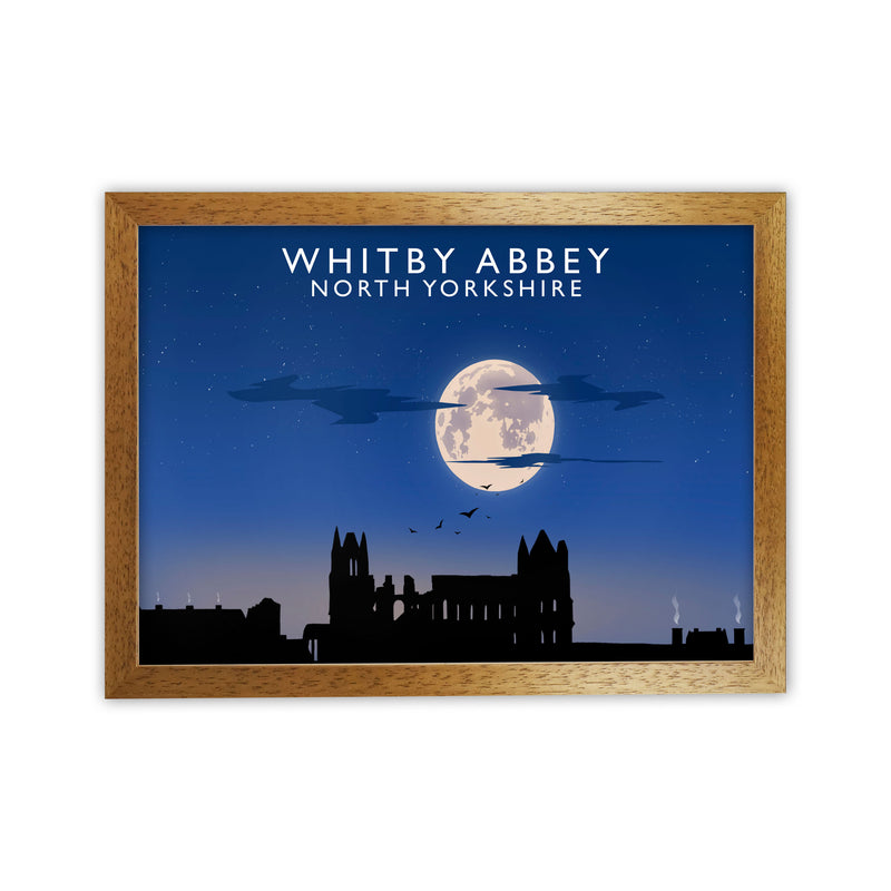 Whitby Abbey (Night) (Landscape) by Richard O'Neill Yorkshire Art Print Oak Grain