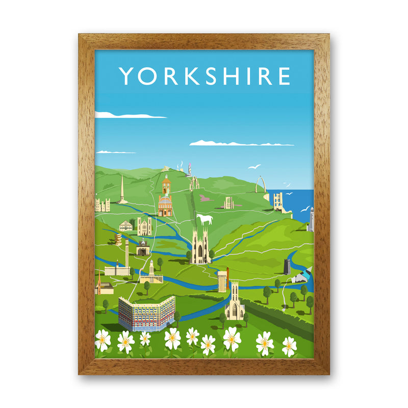 Yorkshire (Portrait) Art Print Vintage Travel Poster by Richard O'Neill Oak Grain