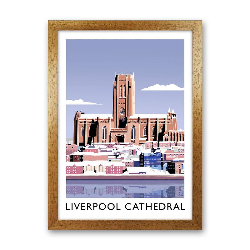 Liverpool Cathedral In Snow Portrait by Richard O'Neill Oak Grain