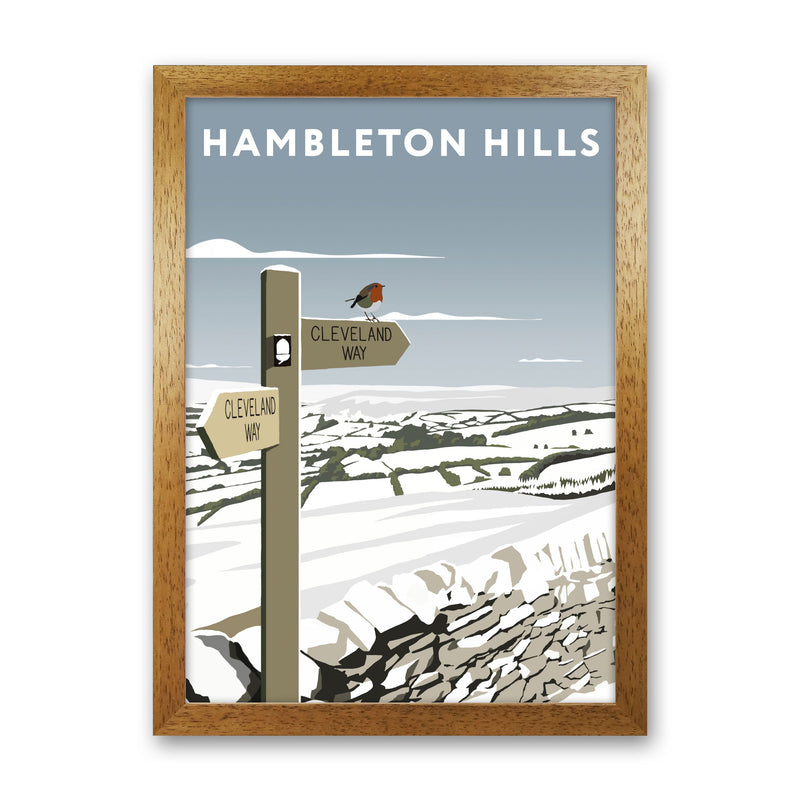 Hambleton Hills In Snow Portrait by Richard O'Neill Oak Grain