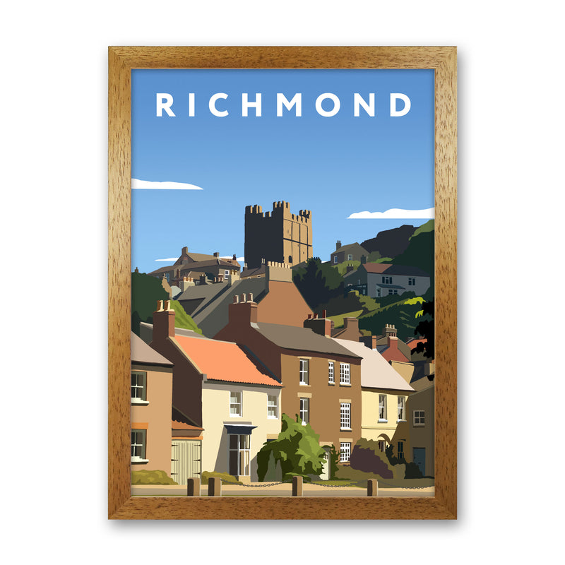 Richmond Travel Art Print by Richard O'Neill, Framed Wall Art Oak Grain