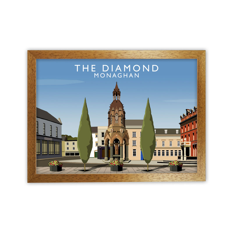 The Diamond Monaghan Travel Art Print by Richard O'Neill, Framed Wall Art Oak Grain