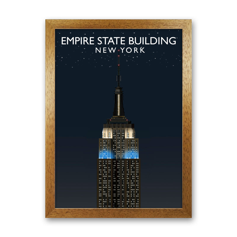 Empire State Building Night by Richard O'Neill Oak Grain