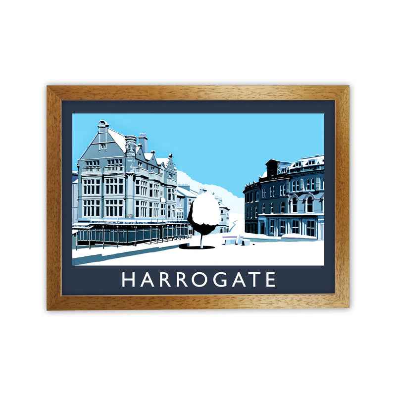 Harrogate Travel Art Print by Richard O'Neill, Framed Wall Art Oak Grain