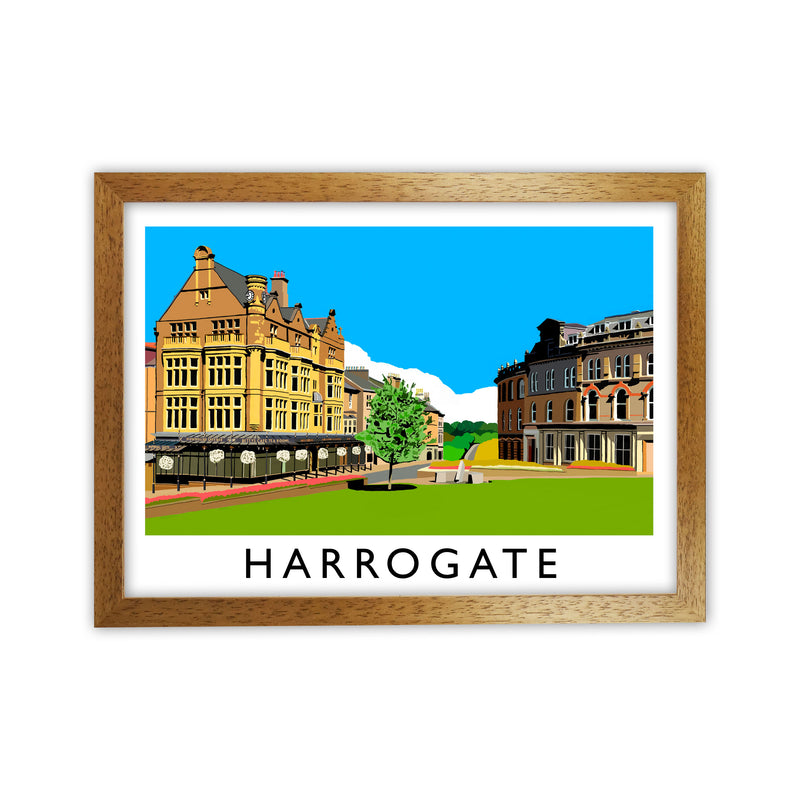 Harrogate Travel Art Print by Richard O'Neill, Framed Wall Art Oak Grain