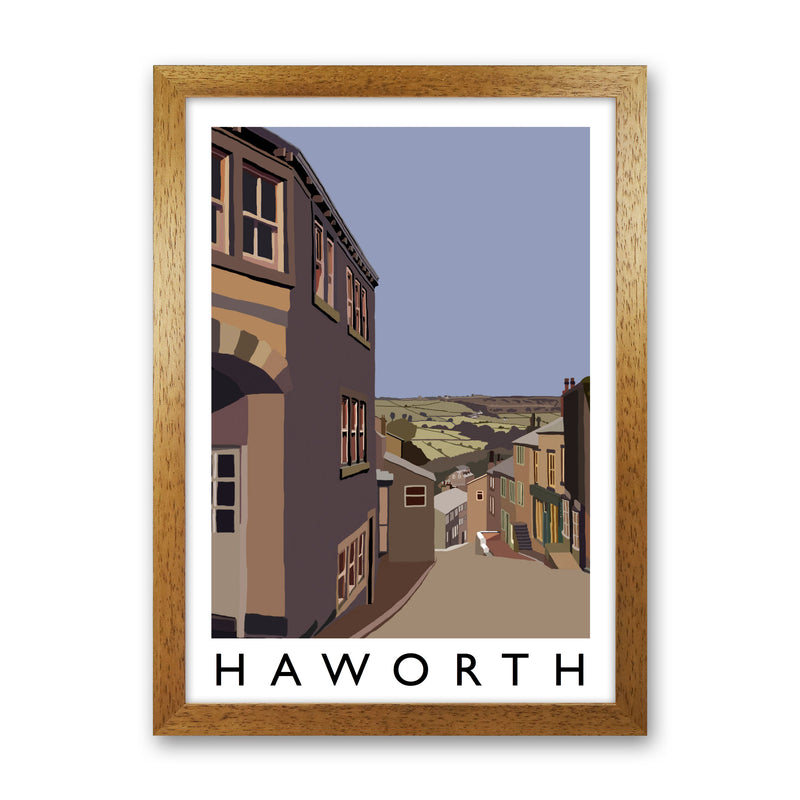 Haworth Travel Art Print by Richard O'Neill, Framed Wall Art Oak Grain