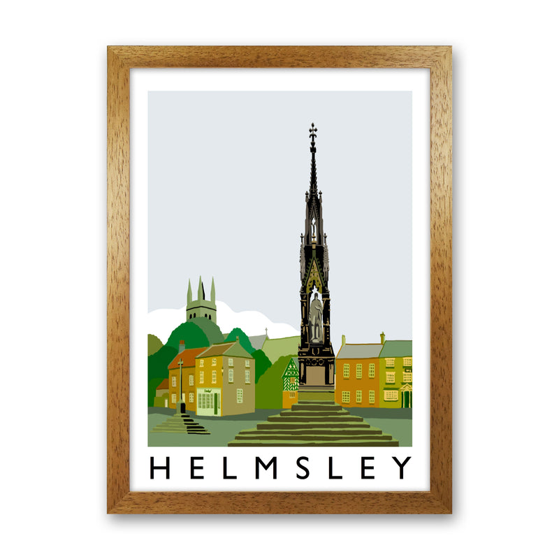 Helmsley Travel Art Print by Richard O'Neill, Framed Wall Art Oak Grain