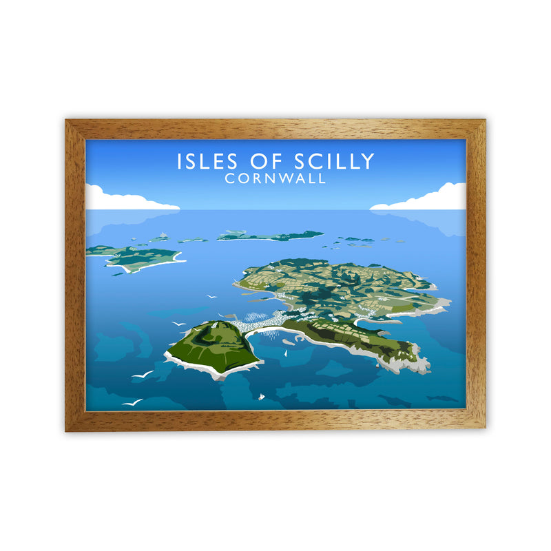 Isles of Scilly Cornwall Framed Digital Art Print by Richard O'Neill Oak Grain