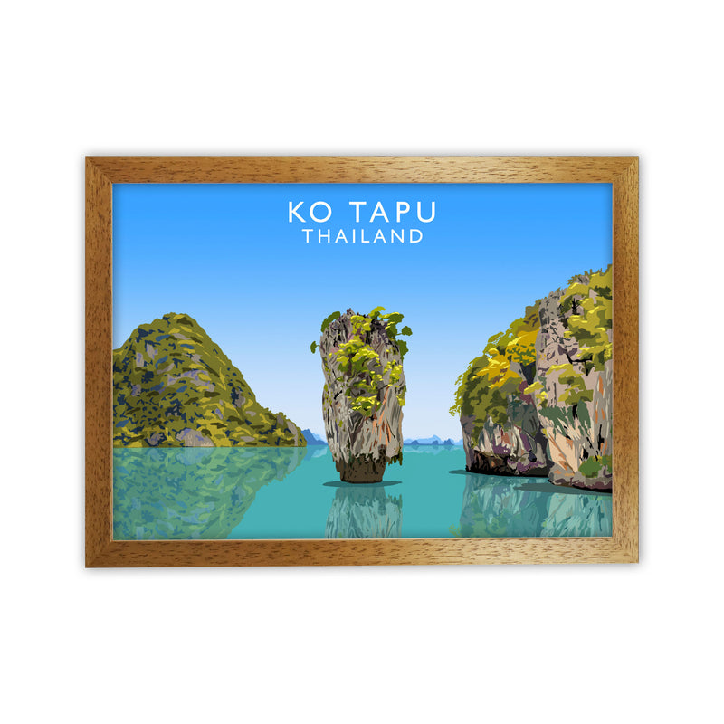 Ko Tapu Thailand Travel Art Print by Richard O'Neill, Framed Wall Art Oak Grain