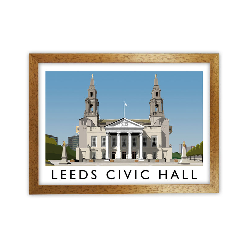 Leeds Civic Hall Digital Art Print by Richard O'Neill, Framed Wall Art Oak Grain