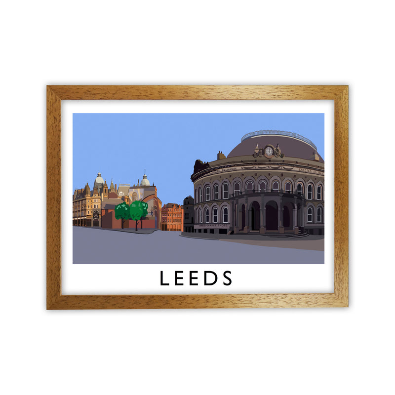 Leeds Digital Art Print by Richard O'Neill, Framed Wall Art Oak Grain