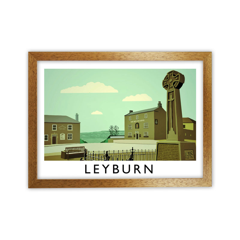 Leyburn Travel Art Print by Richard O'Neill, Framed Wall Art Oak Grain