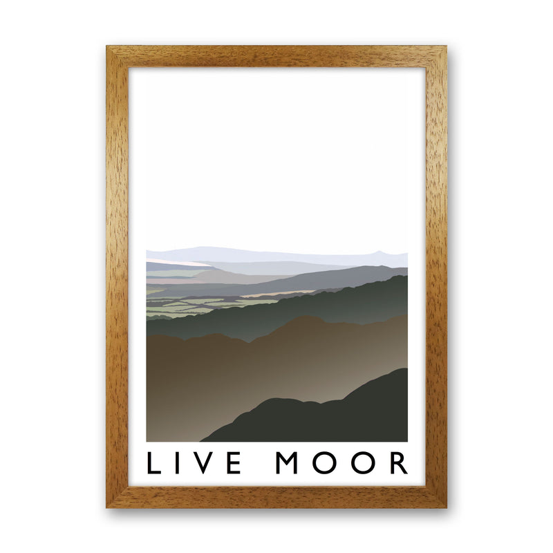 Live Moor Travel Art Print by Richard O'Neill, Framed Wall Art Oak Grain