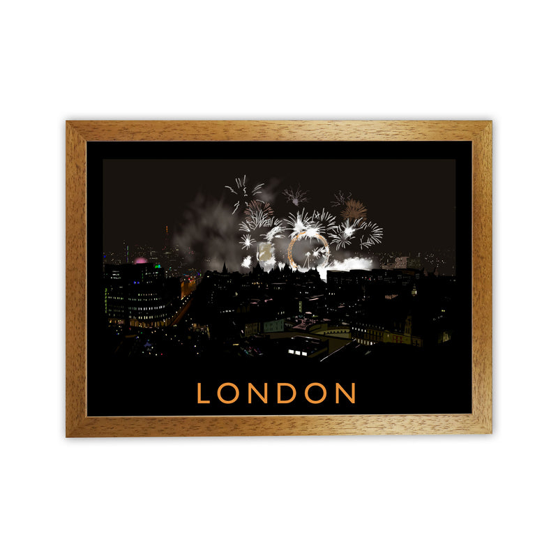 London Travel Art Print by Richard O'Neill, Framed Wall Art Oak Grain