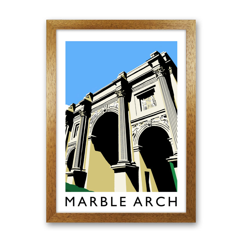 Marble Arch Travel Art Print by Richard O'Neill, Framed Wall Art Oak Grain