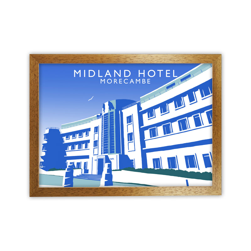 Midland Hotel Morecambe Travel Art Print by Richard O'Neill, Framed Wall Art Oak Grain