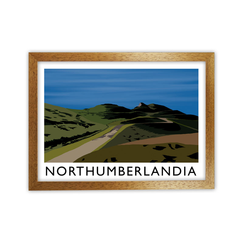 Northumberlandia Travel Art Print by Richard O'Neill, Framed Wall Art Oak Grain
