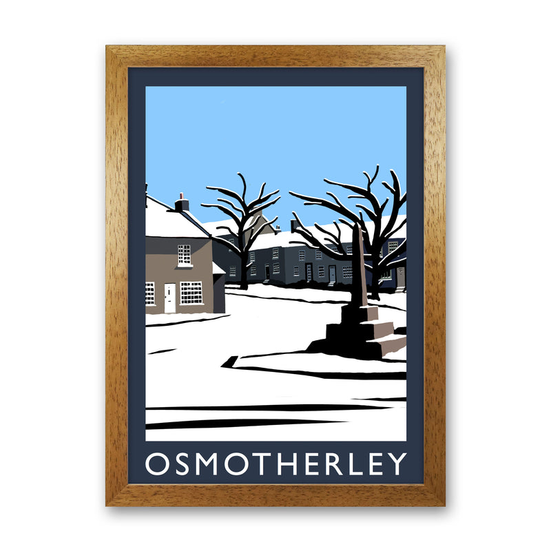 Osmotherley Travel Art Print by Richard O'Neill, Framed Wall Art Oak Grain