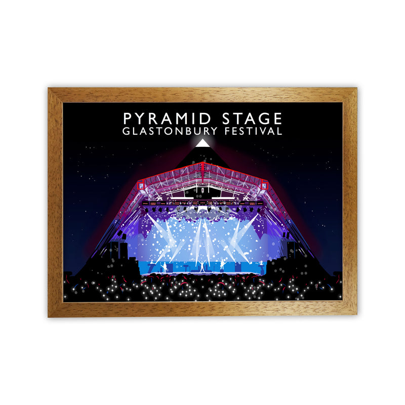 Pyramid Stage Glastonbury Festival Framed Art Print by Richard O'Neill Oak Grain